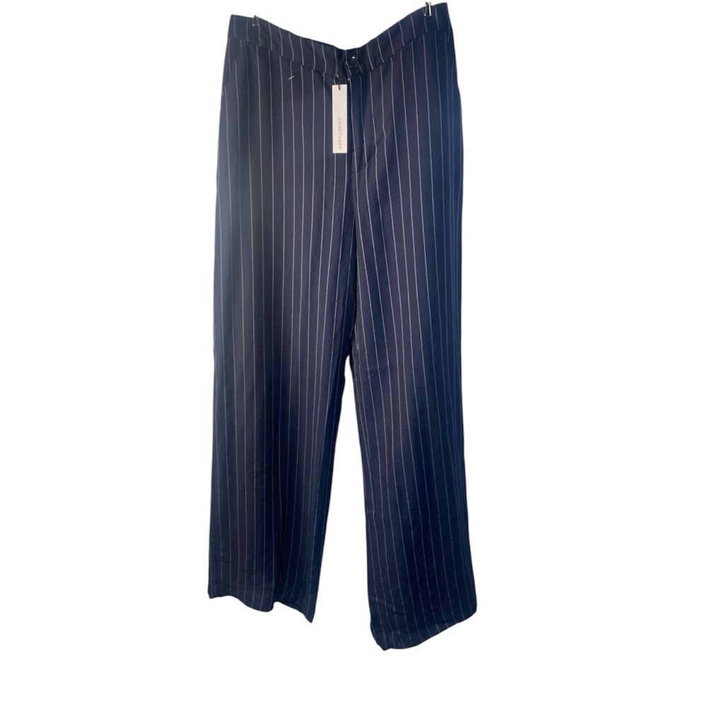 Brand new with tags! Sanctuary Women's Navy Striped Wide Leg Pants
